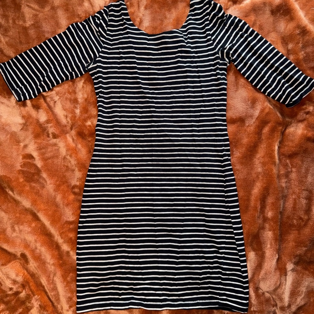 Striped Black and White Women's Dress